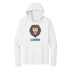 Resurrection Lutheran Lions UV Performance Long Sleeve Hooded Tee