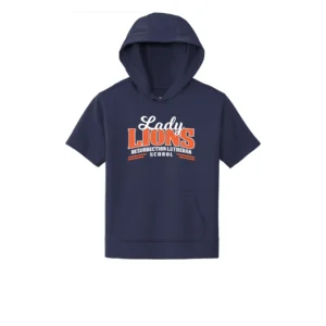 Resurrection Lutheran Lady Lions Logo Youth Short Sleeve Hoodie