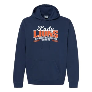 Resurrection Lutheran Lady Lions Logo Adult Hoodie