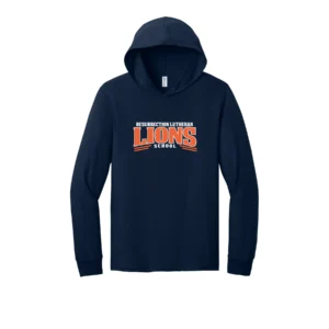 Resurrection Lutheran Arched Lions Logo Adult Long Sleeve Hooded Tee