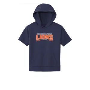Resurrection Lutheran Arched Lions Logo Youth Short Sleeve Hoodie